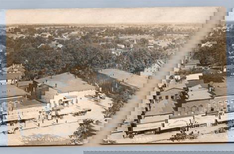 COLUMBIA CITY IND BIRDS EYE STREET VIEW SIGNS ANTIQUE REAL PHOTO POSTCARD RPPC: COLUMBIA CITY IND BIRDS EYE STREET VIEW SIGNS ANTIQUE REAL PHOTO POSTCARD RPPC