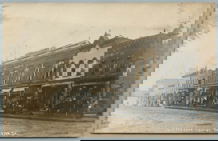 JEFFERSON IA WEST SIDE SQUARE ANTIQUE REAL PHOTO POSTCARD RPPC