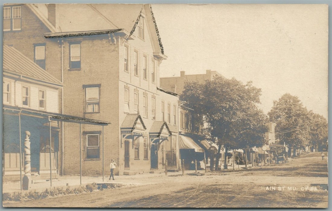MUNCY PA MAIN STREET ANTIQUE REAL PHOTO POSTCARD RPPC: MUNCY PA MAIN STREET ANTIQUE REAL PHOTO POSTCARD RPPC