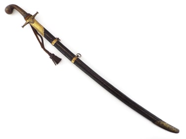 Very Rare 19th C. Turkish Shamshir Sword with Gold Presentation to Russian Imperial Officer