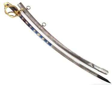 Museum Quality & Important Napoleonic Prussian Cavalry General Sword with Blued Gilt Blade
