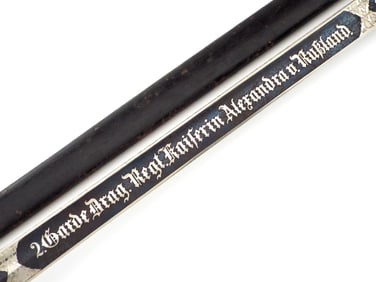 Scarce Blue Paneled Prussian M89 Queen Alexandra Dragoon Guards Regiment Sword