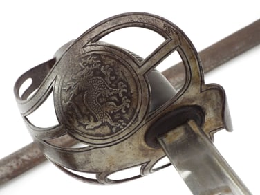 RARE German made Chinese Officer's M1889 Sword with Dragon on the Guard HORSTER SOLINGEN