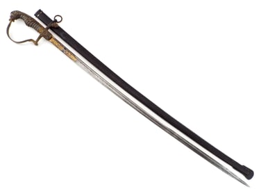 Imperial German Blue & Gold Paneled Damascus Sword by WEYERSBERG SOLINGEN