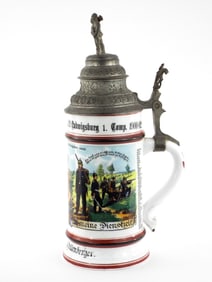 German Regimental Beer Stein with Lithophane