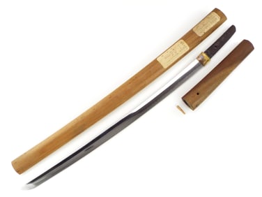 Edo Period Samurai Wakizashi signed KUNITAKE in Shirasaya.