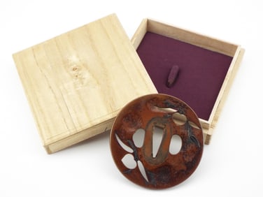 Japanese Quality Red Copper Samurai Kinko Tsuba