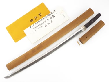 PAPERED Japanese Edo Period Wakizashi Signed OSAFUNE SUKESADA