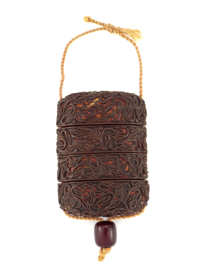 Very Beautiful Meiji Period Into Carved And Lacquered Wood: Very Beautiful Meiji Period Into Carved And Lacquered Wood