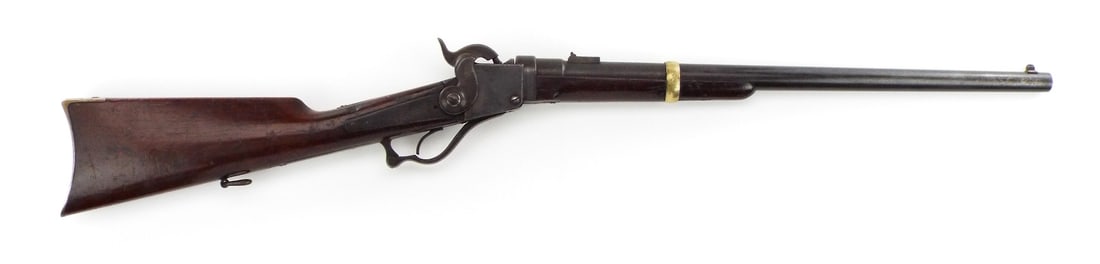 RARE - Documented Japanese Used/Marked Meiji Era 1858 U.S. Starr Carbine: The falling block, Model 1858 Starr Carbine chambered in .54 caliber was one of America's few Civil War era paper cartridge fired weapons. The rate of fire and accuracy of these rifles made them a pre