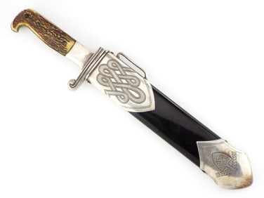 Scarce & Minty German WWII FULL STAG RAD Hewer Dagger by EICKHORN SOLINGEN