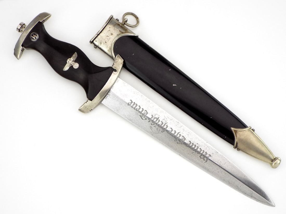 RARE German WWII TRANSITIONAL SS Dagger RZM 121/34: RARE German WWII TRANSITIONAL SS Dagger RZM 121/34. Full Length 14.5 Inches Blade Length 8.5 Inches