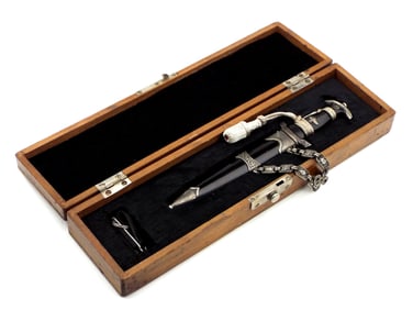 Excellent Cased MINIATURE Chained SS Dagger.