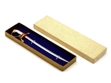 Mint 1930's Miniature German Lion Head Sword in Original Packaging