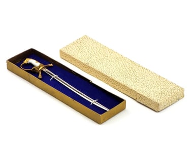 Mint 1930's Miniature German Lion Head Sword in Original Packaging