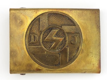 Rare Variant German WWII Deutsches Jungvolk DJ Belt Buckle