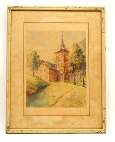 Watercolor Painting Signed Adolf Hitler and Dated 1908