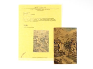 Watercolor Painting Signed Adolf Hitler and Dated 1910