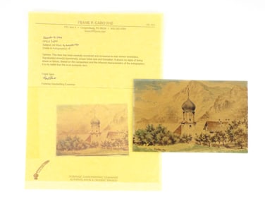 Watercolor Painting Signed Adolf Hitler and Dated 1910