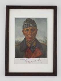 Erwin Rommel Autograph on W. Willrich Postcard