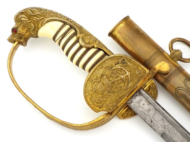 Fabulous Imperial German Naval Officers DAMASCUS Navy Sword by EICKHORN SOLINGEN