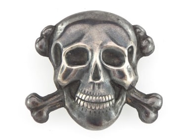Italian WWII RSI Black Brigades Skull Badge