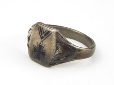 Silver German WWI Iron Cross Ring