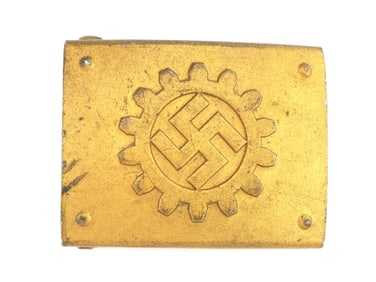 German WWII Labor Front Gilt Belt Buckle