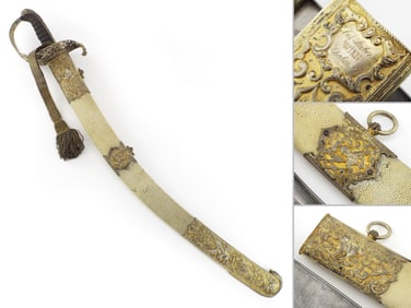 HISTORICALLY IMPORTANT KuK Damascus Shamshir Sword of Graf Franz von Thun und Hohenstein