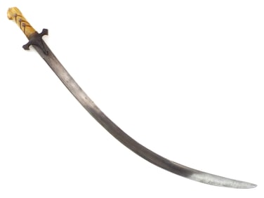 Rare 18th C. Ottoman Empire Balkan KARABELA SHAMSHIR Sword Superb Damascus Blade