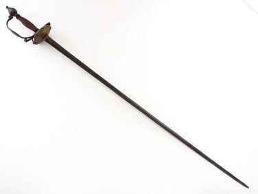 Antique American Made Revolution era Rapier Sword with Strong Blade and Brass Mounts.