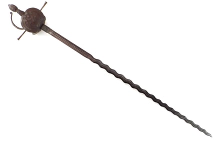 Victorian Spanish or Italian Rapier with Flamberge Blade