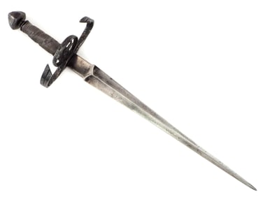 Medieval Era Spanish or German Crusader Knights Large Left Hand Type Dagger