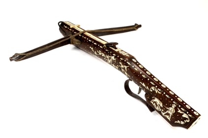 Victorian Profusely Inlaid Renaissance Style Saxonian German Crossbow