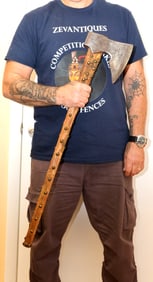 Antique 17th Century Polish Horsemen Battle Bearded Axe Czekan