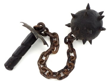 Medieval Style Victorian Heavy Spiked Ball & Chain Flail  Morning Star