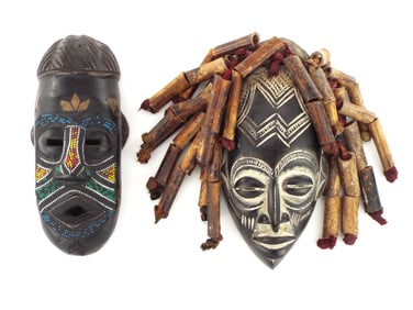 Lot of African Handcrafted Wood Masks