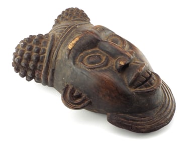 Heavy Hand Carved Antique African Bamun Mask