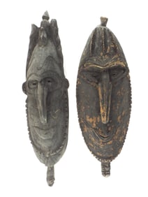 Lot of 2 Large New Guinea Ceremonial Masks