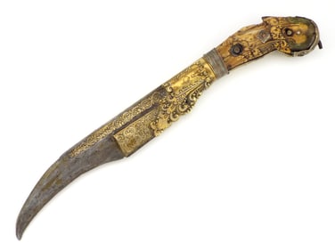 Fine 18-19Th C. Silver and Brass Mounted Sri Lanka Piha Kaetta Dagger