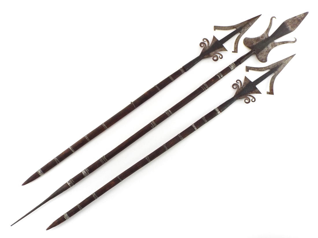 Lot of 3 Antique African Hunting Spears (1 of 15)