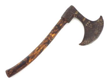 Antique South African Zulu Iron & Brass War Axe