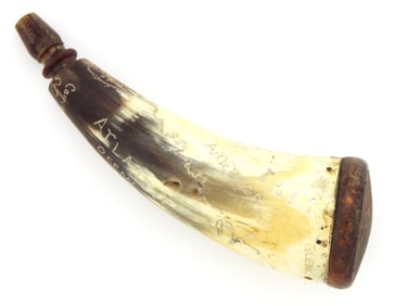 Nice Small American Engraved Powder Horn