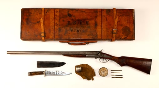 Wells Fargo E.S.R.M Express Agent. 12 Gauge Shotgun Dated 1895 with Etched Knife