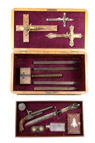 Antique European Vampire Killing Kit In Case.