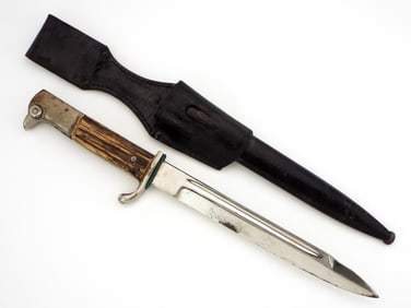 German WWII Luftwaffe Stag Handle Fighting Knife Bayonet