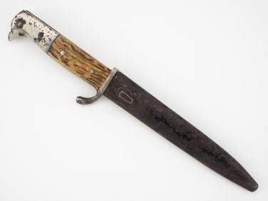 German WWII Luftwaffe Stag Handle Fighting Knife Bayonet