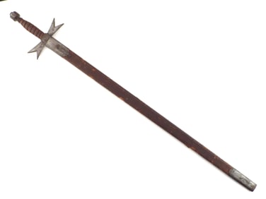UNUSUAL 18-19th C. Scottish Sword with German Etched Blade
