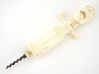 19th. Century Corkscrew with Unusual FINE Carving