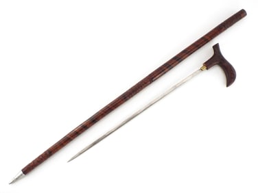 Fine Carved Wood Sword Cane